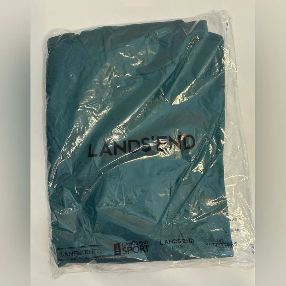 Men’s Lands’ End Mock Turtleneck - M- Emerald Jewel